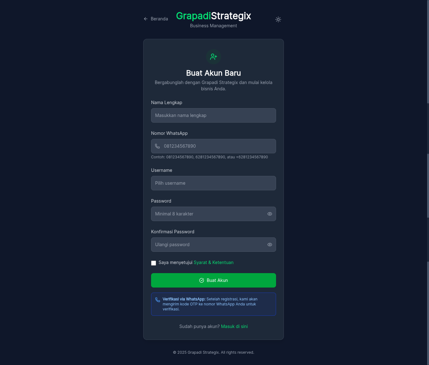 Buat akun baru